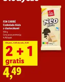 Lidl Czekolada biała z ciasteczkami Fin Carré Neo biała oferta