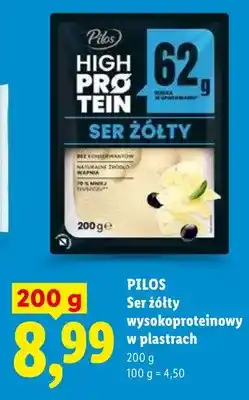 Lidl Ser żółty wysokoproteinowy w plastrach Pilos High Protein oferta