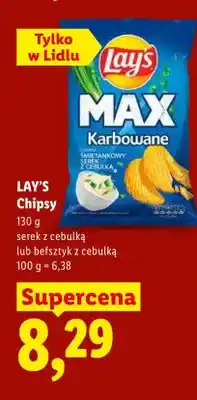 Lidl Chipsy MAX Karbowane befsztyk z cebulką Lay's oferta