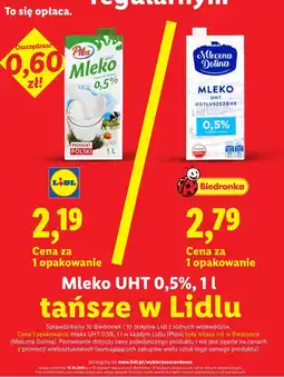 Lidl Mleko UHT 0,5% oferta