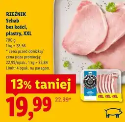 Lidl RZEŹNIK Schab bez kości, plastry, XXL oferta