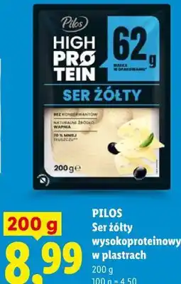 Lidl Pilos Ser żółty wysokoproteinowy w plastrach oferta
