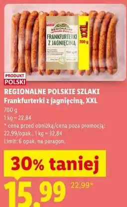Lidl REGIONALNE POLSKIE SZLAKI Frankfurterki z jagnięciną, XXL oferta