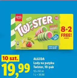 Lidl Lody na patyku Twister, 10-pak ALGIDA oferta