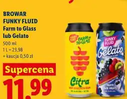 Lidl BROWAR FUNKY FLUID Farm to Glass lub Gelato oferta