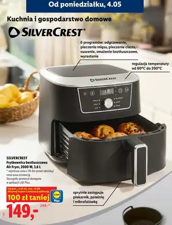 Lidl SILVERCREST Frytkownica beztłuszczowa Air Fryer, 2000 W oferta