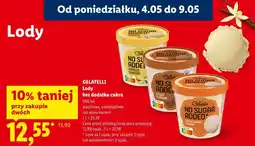 Lidl Lody bez dodatku cukru 500 ml GELATELLI oferta