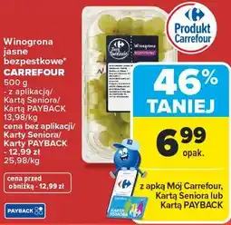 Carrefour Market Winogrona jasne bezpestkowe* CARREFOUR oferta