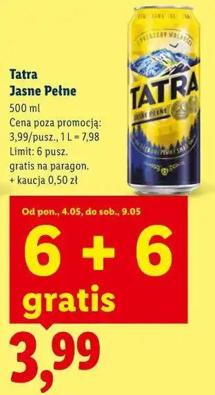 Lidl Tatra Jasne Pełne oferta