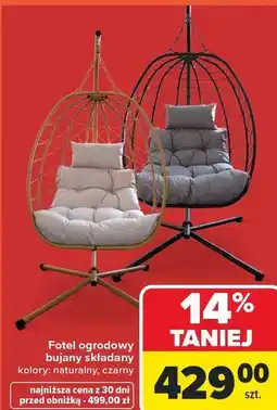 Carrefour Market Fotel ogrodowy bujany składany oferta