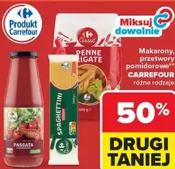 Carrefour Market Makarony, przetwory pomidorowe** CARREFOUR różne rodzaje oferta
