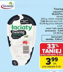 Carrefour Market Twaróg ŁACIATY MLEKPOL klinek oferta