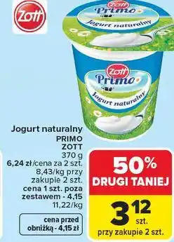 Carrefour Market Jogurt naturalny PRIMO ZOTT oferta