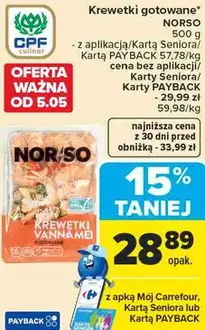 Carrefour Market Krewetki gotowane NORSO oferta