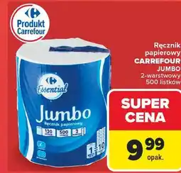 Carrefour Market Ręcznik papierowy CARREFOUR JUMBO 2-warstwowy 500 listków oferta