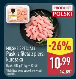 ALDI Paski z fileta z piersi kurczaka Mięsne Specjały oferta