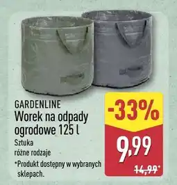 ALDI Worek na odpady ogrodowe 125l Gardenline oferta