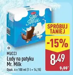 ALDI Lody Mucci na patyku Mr. Milk oferta