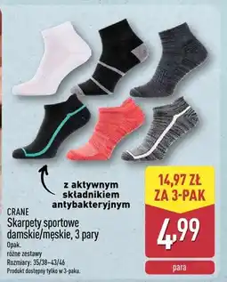 ALDI Skarpety sportowe damskie/męskie Crane z aktywnym składnikiem antybakteryjnym oferta