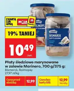 Biedronka Płaty śledziowe marynowane w zalewie Bismarck Marinero oferta