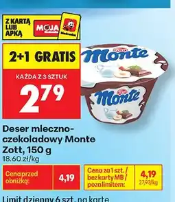 Biedronka Deser mleczno-czekoladowy Monte Zott oferta