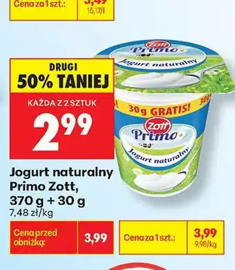 Biedronka Jogurt naturalny Primo Zott oferta