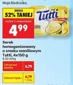 Biedronka Serek homogenizowany o smaku waniliowym Tutti 4-pak oferta