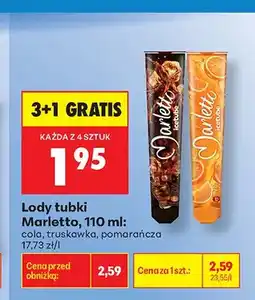 Biedronka Lody tubki Marletto pomarańcza oferta