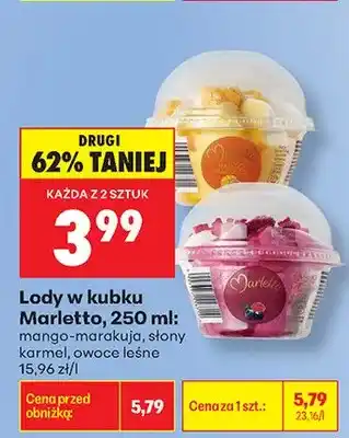 Biedronka Lody w kubku Marletto mango-marakuja oferta