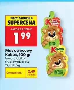 Biedronka Mus owocowy Kubuś truskawka oferta