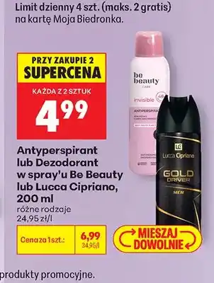 Biedronka Antyperspirant w spray'u Be Beauty oferta