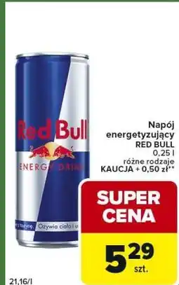 Carrefour Express Napój energetyzujący RED BULL 0,25 l różne rodzaje oferta