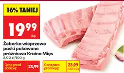 Biedronka Żeberka wieprzowe paski pakowane próżniowo Kraina Mięs oferta