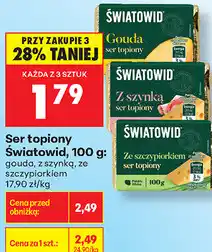 Biedronka Ser topiony Światowid, 100 g: gouda, z szynką, ze szczypiorkiem oferta
