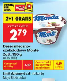 Biedronka Deser mleczno-czekoladowy Monte Zott oferta