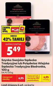 Biedronka Szynka Swojska Sądecka Tradycyjna lub Polędwica Wiejska Sądecka Tradycyjna Biedronka oferta
