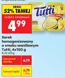 Biedronka Serek homogenizowany o smaku waniliowym Tutti oferta