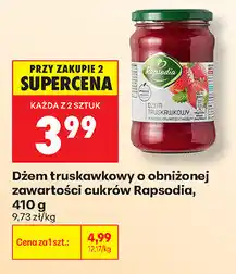 Biedronka Dżem truskawkowy o obniżonej zawartości cukrów Rapsodia oferta