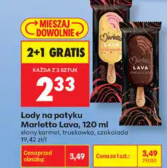 Biedronka Lody na patyku Marletto Lava oferta