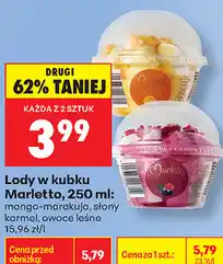 Biedronka Lody w kubku Marletto oferta