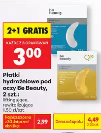 Biedronka Płatki hydrożelowe pod oczy Be Beauty, 2 szt oferta