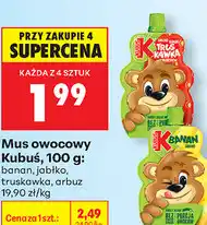Biedronka Mus owocowy Kubuś, 100 g: banan, jabłko, truskawka, arbuz oferta