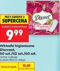 Biedronka Wkładki higieniczne Discreet, 50 szt./52 szt./60 szt oferta
