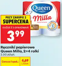 Biedronka Ręczniki papierowe Queen Milla, 2=4 rolki oferta