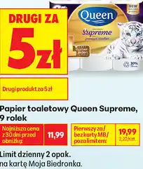 Biedronka Papier toaletowy Queen Supreme, 9 rolek oferta