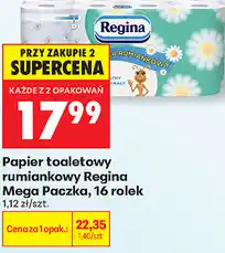 Biedronka Papier toaletowy rumiankowy Regina Mega Paczka, 16 rolek oferta