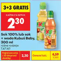 Biedronka Sok 100% lub sok + woda Kubuś Baby, 300 ml oferta