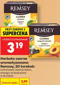 Biedronka Herbata czarna aromatyzowana Remsey, 20 torebek oferta