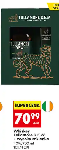 Biedronka Whiskey Tullamore D.E.W. + wysoka szklanka 40%, 700 ml oferta