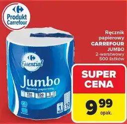 Carrefour Ręcznik papierowy CARREFOUR JUMBO 2-warstwowy 500 listków oferta